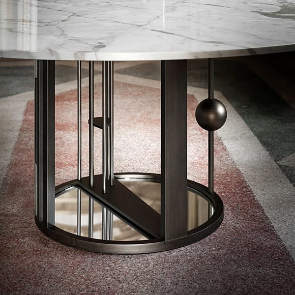 Table ronde en marbre avec structure en laiton GHIDINI1961 Merlino usine GHIDINI1961 de l'Italie. Foto №3