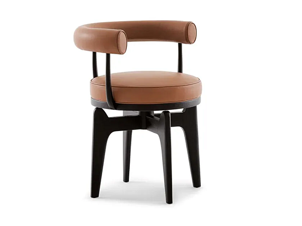 Fauteuil en cuir pivotant avec accoudoirs CASSINA INDOCHINE usine CASSINA de l'Italie. Foto №2