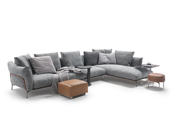 Canapé d'angle en tissu avec repose-pieds Ambroeus FLEXFORM usine FLEXFORM de l'Italie. Foto №3