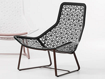 Fauteuil de jardin en fibre synthétique avec dos rembourré KETTAL MAIA