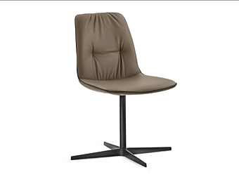 Chaise en cuir pivotante à base à 4 branches Eforma Lisa 4 Ways Chaise en cuir pivotante à base à 4 branches Eforma Lisa 4 Ways usine Eforma de l'Italie