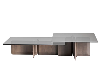 Table basse en bois et verre Potocco Shape 954 954/TBR1, 954/TBR2