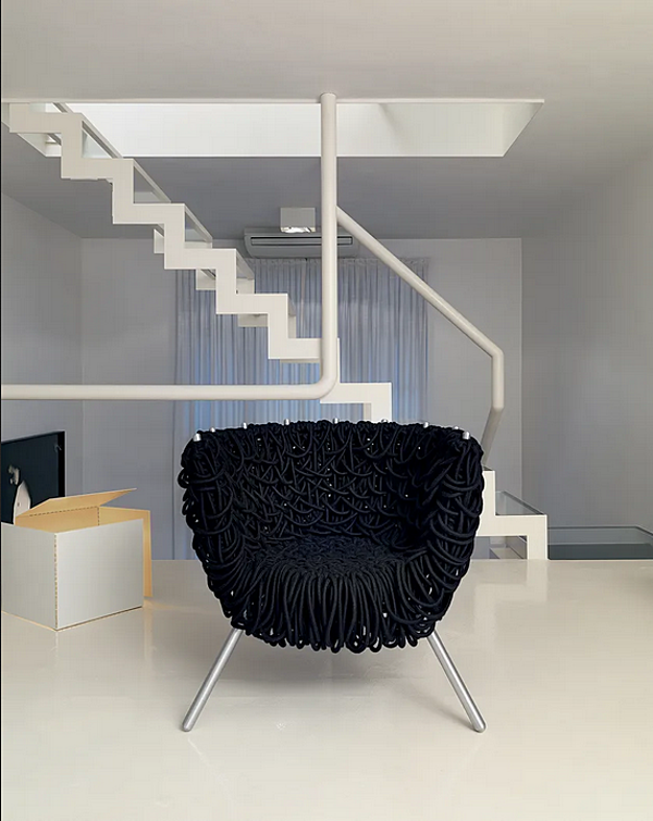 Fauteuil en tissu avec accoudoirs Edra Vermelha CTV010 usine EDRA de l'Italie. Foto №13