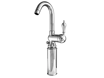 Mitigeur de lavabo surélevé à poignée unique en acier Boston Gaia Mobili usine GAIA de l'Italie