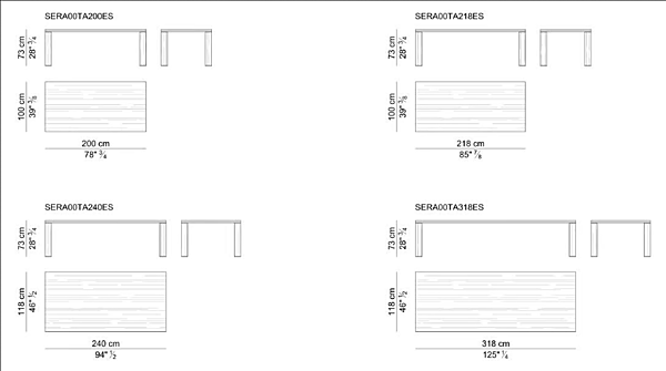Table rectangulaire en bois Sera i 4 Mariani usine i 4 Mariani de l'Italie. Foto №4