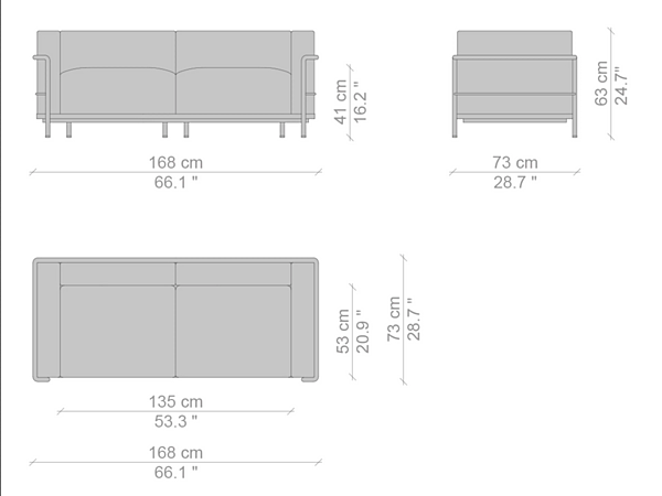 Canapé 2 places en tissu CASSINA Grand Confort Grand Modèle D 003 usine CASSINA de l'Italie. Foto №3