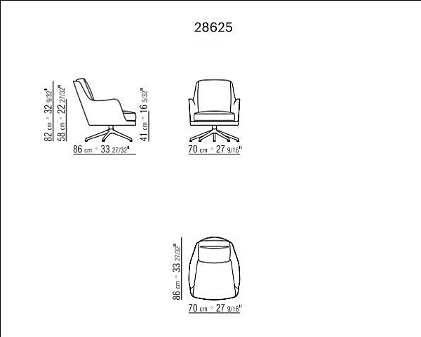 Fauteuil pivotant en tissu avec accoudoirs Marley FLEXFORM usine FLEXFORM de l'Italie. Foto №8
