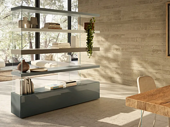 Bibliothèque en verre libre AIR 1466 LAGO