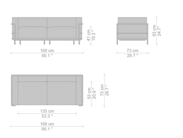 Canapé de jardin 2 places en tissu CASSINA Grand Confort 003 usine CASSINA de l'Italie. Foto №3