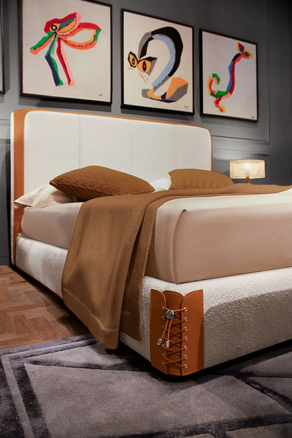 Lit double rembourré en tissu Clarissa FORMITALIA usine FORMITALIA de l'Italie. Foto №6