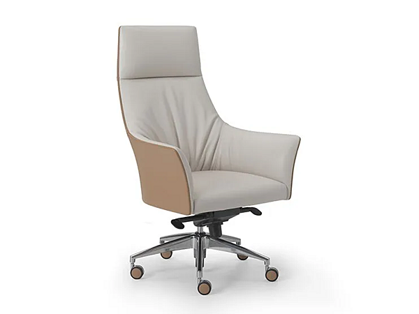 Chaise de direction en cuir à dossier haut Sella I 4 Mariani usine i 4 Mariani de l'Italie. Foto №4
