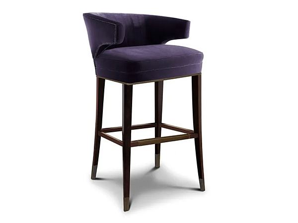 Tabouret en tissu rembourré avec dossier IBIS BRABBU usine BRABBU de l'Italie. Foto №1