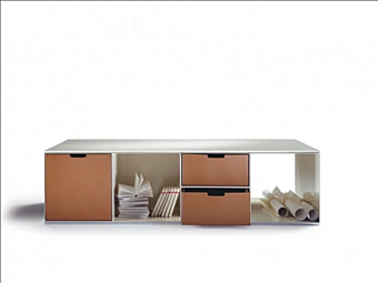 Table basse rectangulaire en cuir tanné avec rangement intégré pour magazines FLEXFORM INFINITY Table basse rectangulaire en cuir tanné avec rangement intégré pour magazines FLEXFORM INFINITY usine FLEXFORM de l'Italie