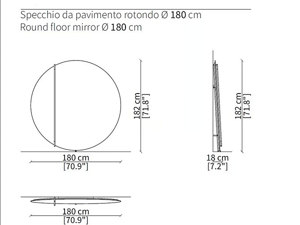 Miroir mural rond en verre Kevin Frigerio usine Frigerio de l'Italie. Foto №9