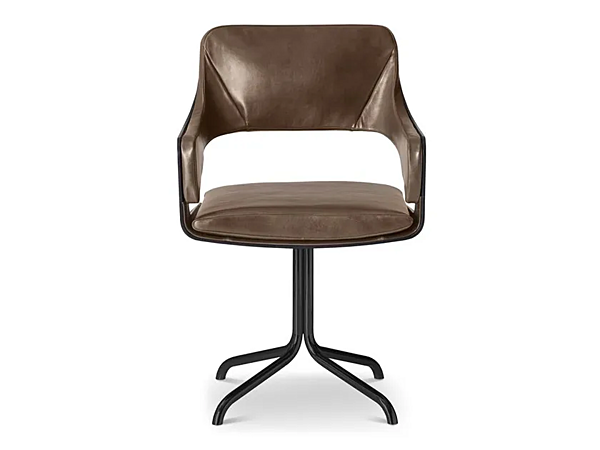 Chaise en cuir avec accoudoirs I 4 Mariani Silhouette usine i 4 Mariani de l'Italie. Foto №1