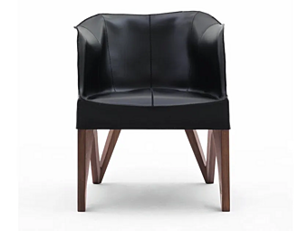 Fauteuil en cuir avec accoudoirs Mobius GIORGETTI