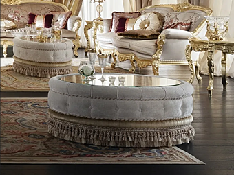 Table basse ronde basse en bois Modenese Luxury Interiors 15616 usine MODENESE GASTONE de l'Italie