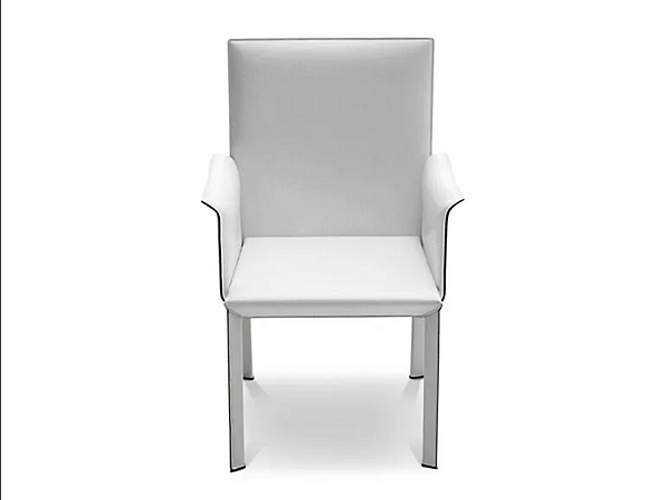Fauteuil en cuir tanné avec accoudoirs Marlene I 4 Mariani usine i 4 Mariani de l'Italie. Foto №1