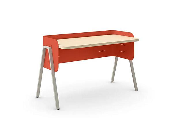 Bureau d'écriture pour enfants réglable en hauteur en bois Nidi William usine nidi de l'Italie. Foto №3