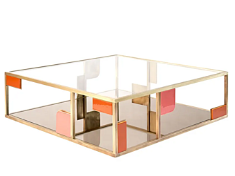 Table basse carrée en laiton Sunset MARIONI 02917