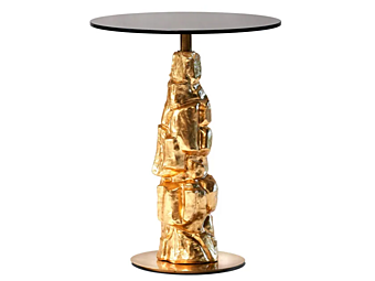 Table d'appoint ronde en verre haute Edith MARIONI 02509T