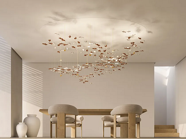 Suspension en porcelaine faite à la main avec éclairage LED Haberdashery feuillage usine HABERDASHERY de l'Italie. Foto №1