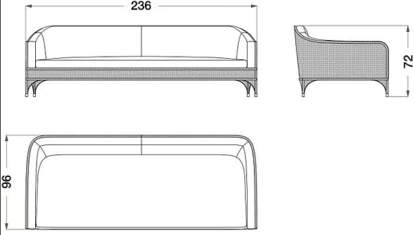 Canapé de jardin 3 places en bois et tissu CPRN HOMOOD OD1029 usine CPRN HOMOOD de l'Italie. Foto №2