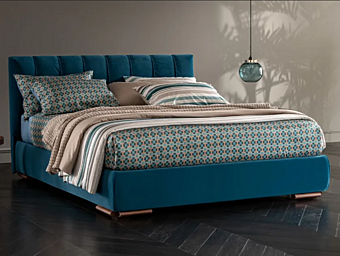 Lit double en tissu avec tête de lit rembourrée Altrenotti Chamole Lit double en tissu avec tête de lit rembourrée Altrenotti Chamole usine Altrenotti de l'Italie
