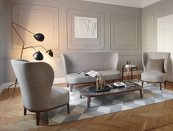 Table d'appoint ronde en frêne avec plateau en marbre Potocco Spring 841 TBC 841/TBC usine POTOCCO de l'Italie. Foto №3