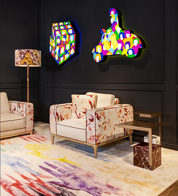 Fauteuil en tissu avec accoudoirs  H FORMITALIA -Armchair-A usine FORMITALIA de l'Italie. Foto №4