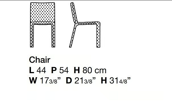 Chaise rembourrée en tissu Joko Kristalia usine Kristalia de l'Italie. Foto №6