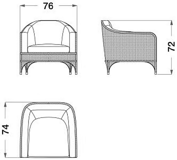 Fauteuil de jardin en bois et tissu rembourré extérieur CPRN HOMOOD OD1032 usine CPRN HOMOOD de l'Italie. Foto №2