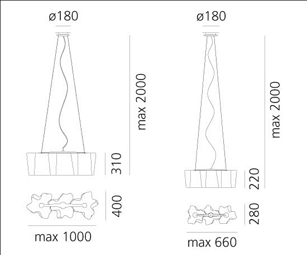 Suspension en verre soufflé LED Logico 3 Artemide 0455010A, 0455020A, 0697020A usine Artemide de l'Italie. Foto №3