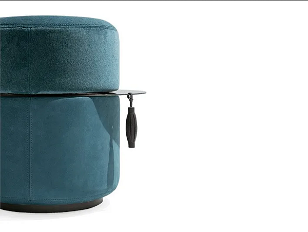 Pouf rond en tissu et acier inoxydable GIORGETTI Otto 54080 usine GIORGETTI de l'Italie. Foto №2