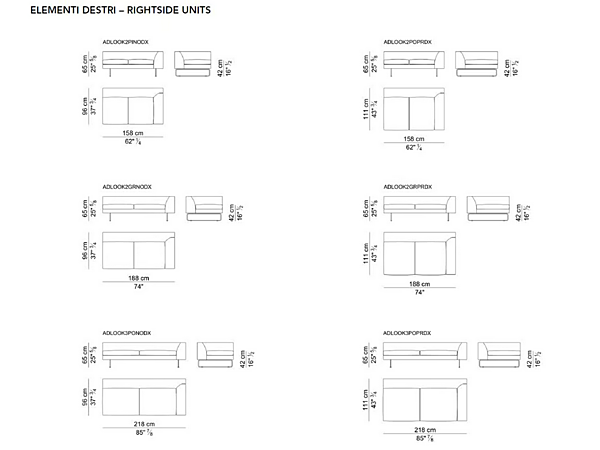 Canapé modulable 4 places en tissu I 4 Mariani ADD LOOK usine i 4 Mariani de l'Italie. Foto №8
