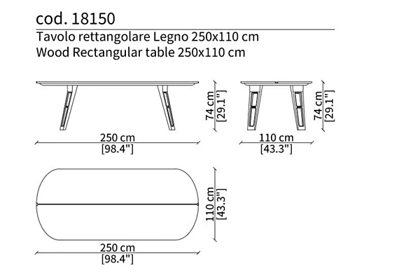 Table ovale en placage bois Axel Frigerio usine Frigerio de l'Italie. Foto №9