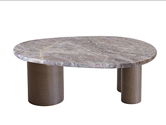 Table basse en marbre Fior di Pesco Carnico et frêne Jade 953 TBO Potocco 953/TBO