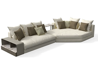 Canapé modulable en cuir avec méridienne GIORGETTI Skyline