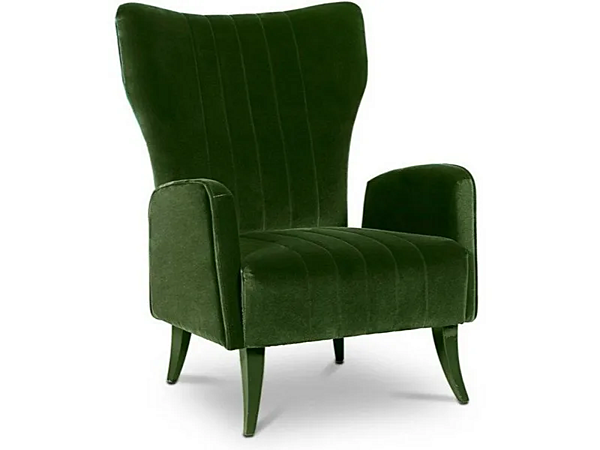 Fauteuil en velours rembourré avec accoudoirs BRABBU Davis usine BRABBU de l'Italie. Foto №1