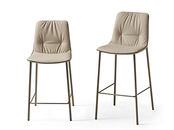 Tabouret en cuir haut avec dossier Lisa Eforma usine Eforma de l'Italie