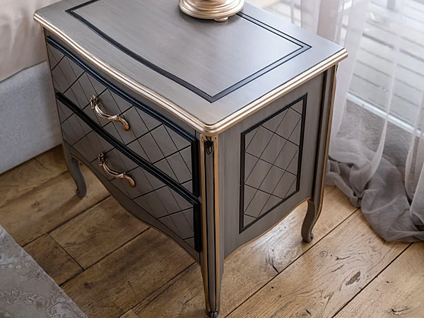 Table de chevet rectangulaire en bois avec tiroirs Savio Firmino 3692 3692COM usine SAVIO FIRMINO de l'Italie. Foto №3