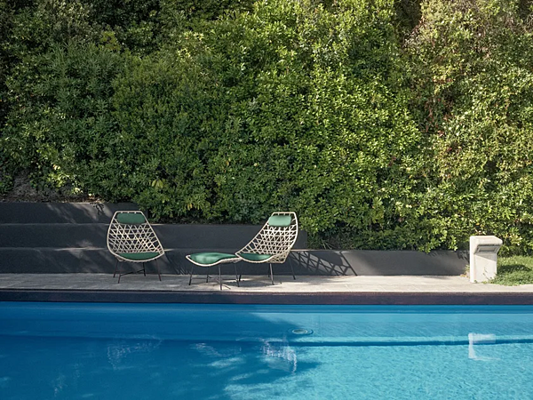 Pouf de jardin rectangulaire en tissu tissé Potocco Cut 910 PPR 910/PPR usine POTOCCO de l'Italie. Foto №2