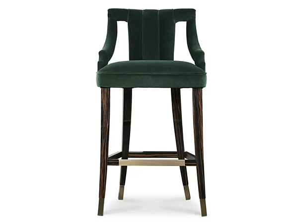 Tabouret en velours rembourré avec accoudoirs BRABBU CAYO usine BRABBU de l'Italie. Foto №1