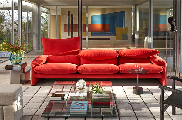 Canapé en cuir avec dossier réglable Maralunga 50 CASSINA usine CASSINA de l'Italie. Foto №2