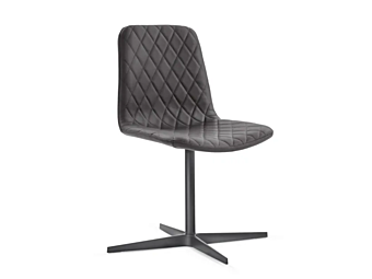 Chaise en cuir rembourrée pivotante à base à 4 branches Eforma Lenny 4 Ways Chaise en cuir rembourrée pivotante à base à 4 branches Eforma Lenny 4 Ways usine Eforma de l'Italie