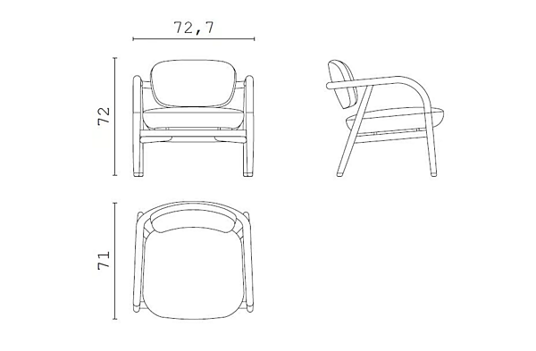 Fauteuil en tissu avec accoudoirs Maiori CPRN HOMOOD usine CPRN HOMOOD de l'Italie. Foto №2