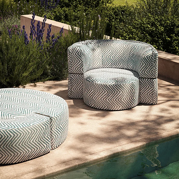 Fauteuil de jardin rembourré en tissu avec accoudoirs Liu Jo Living Collection Soft Island SFO usine Liu Jo Living Collection de l'Italie. Foto №8
