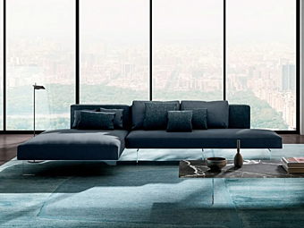 Canapé modulable avec repose-pieds en tissu LAGO AIR 0819