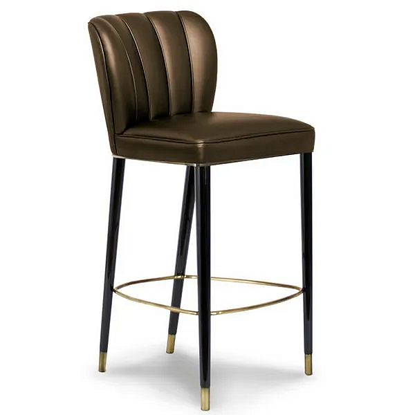 Tabouret en cuir rembourré avec dossier BRABBU DALYAN usine BRABBU de l'Italie. Foto №3