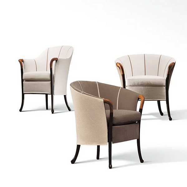 Fauteuil en tissu avec accoudoirs GIORGETTI Progetti Blossom usine GIORGETTI de l'Italie. Foto №3
